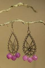 Parijat | Earrings | Mauve agates