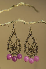 Parijat | Earrings | Mauve agates