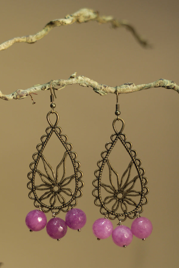Parijat | Earrings | Mauve agates