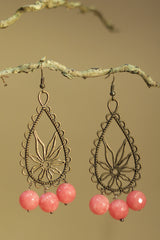 Parijat | Earrings | Pink agates