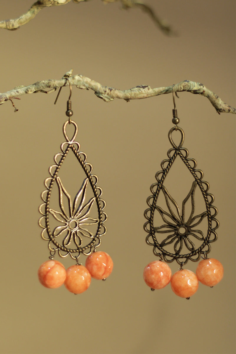 Parijat | Earrings | Tangerine agates