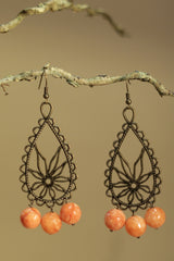 Parijat | Earrings | Tangerine agates