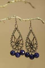 Parijat | Earrings | Inky Blue agates