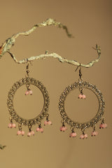 Jhankaar | Beaded Earrings | Peach Pink