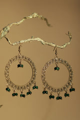 Jhankaar | Beaded Earrings | Forest Green