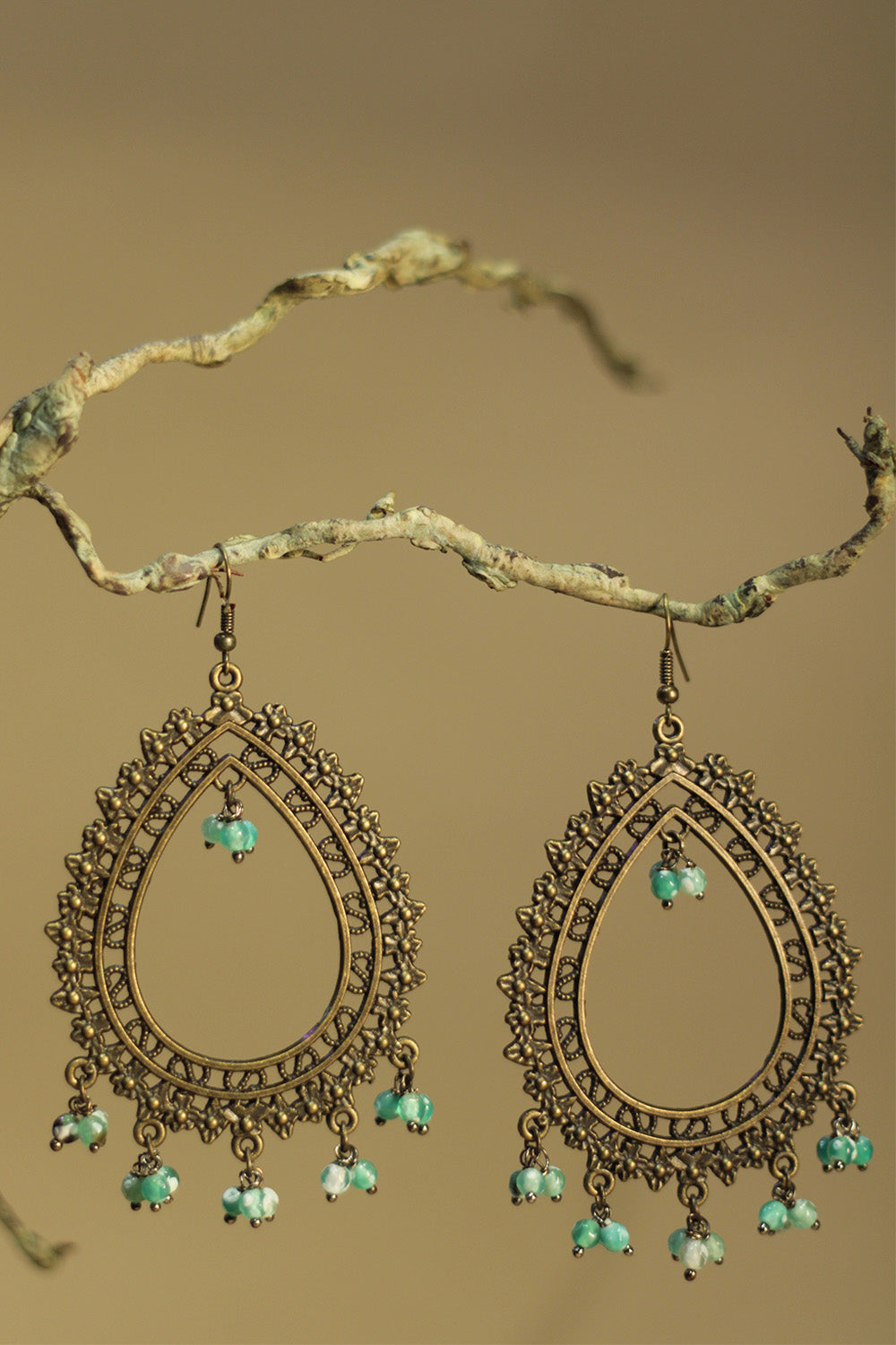 Rimjhim | Beaded Earrings | Pale Pistachio Green