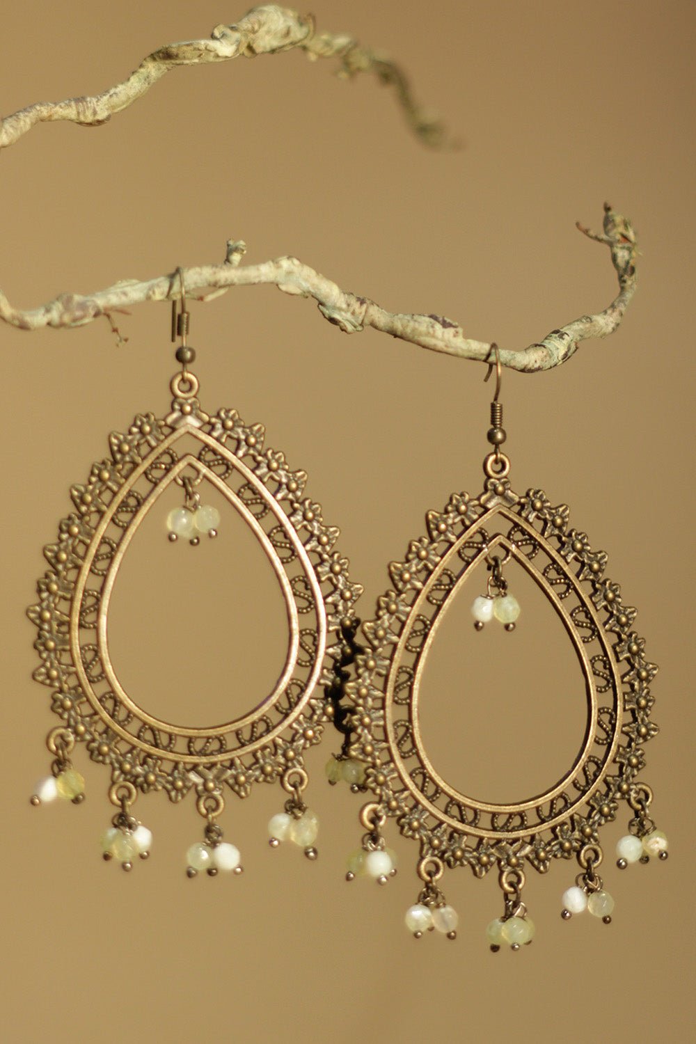 Rimjhim | Beaded Earrings | Pale Lemon