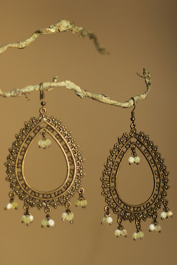 Rimjhim | Beaded Earrings | Pale Lemon