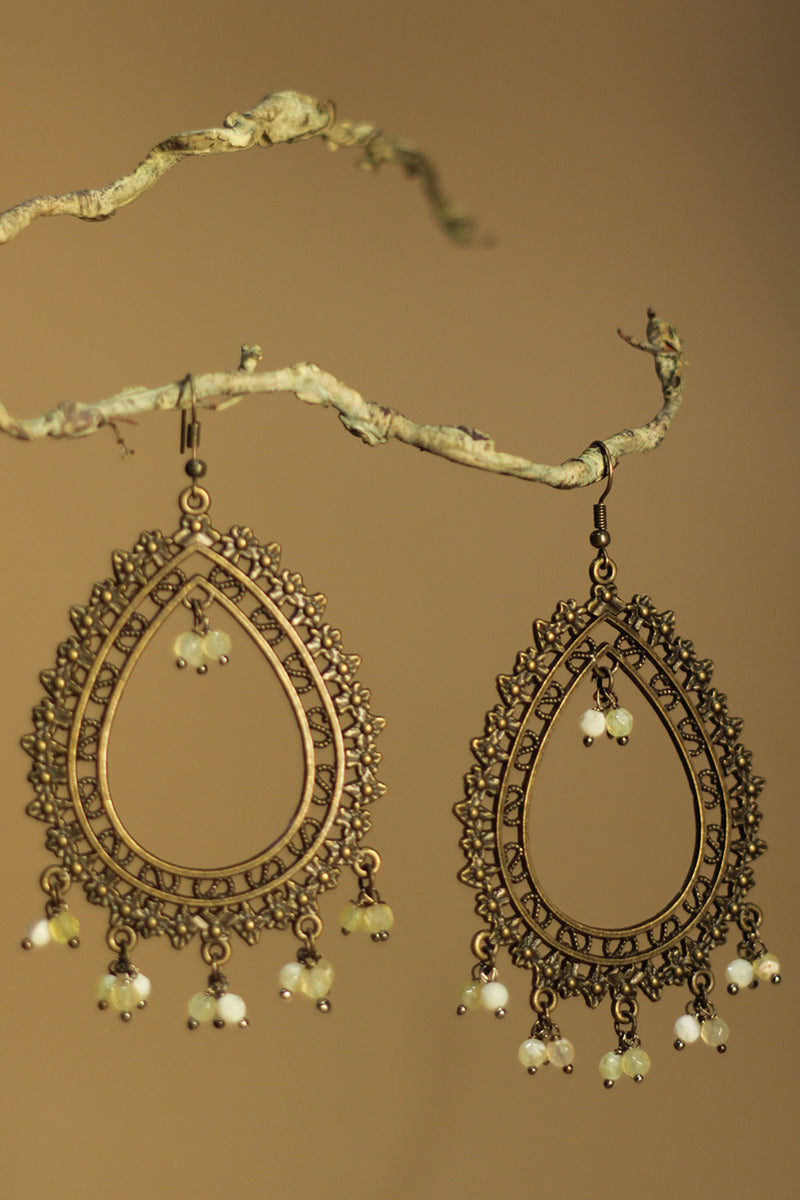 Rimjhim | Beaded Earrings | Pale Lemon
