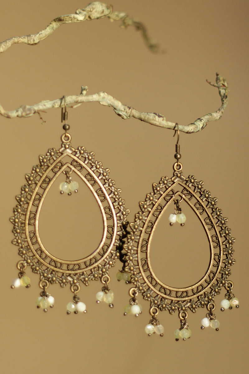 Rimjhim | Beaded Earrings | Pale Lemon