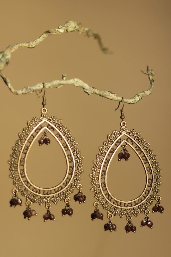 Rimjhim | Beaded Earrings | Chocolate Brown