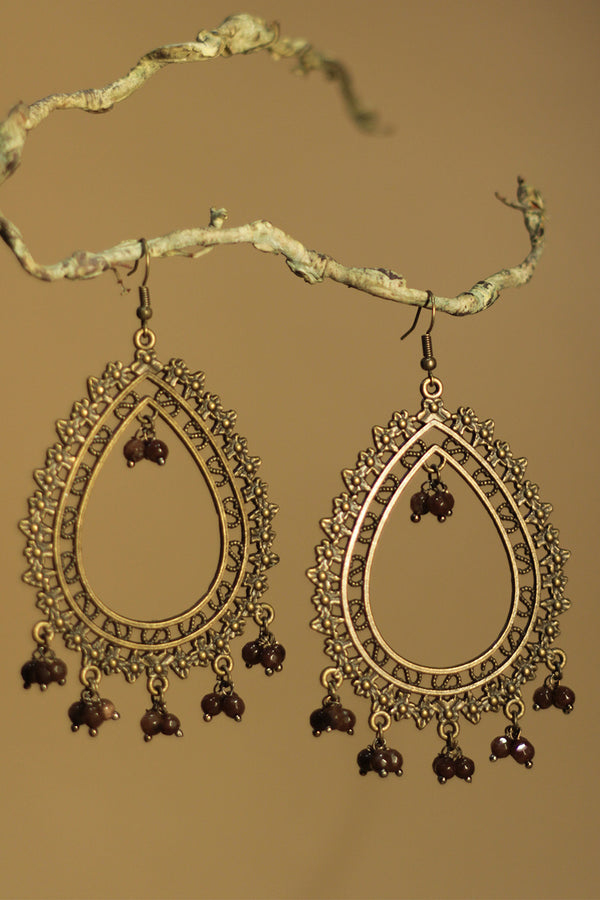 Rimjhim | Beaded Earrings | Chocolate Brown