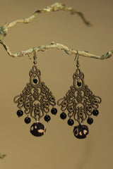 Nakshita | Classic Beaded Earrings | Noir Ajrakh