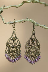 Nakshita | Classic Beaded Earrings |Violet Beads