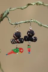 Nakhre | Chindi Chidiya Earring | Red & Green Parrot