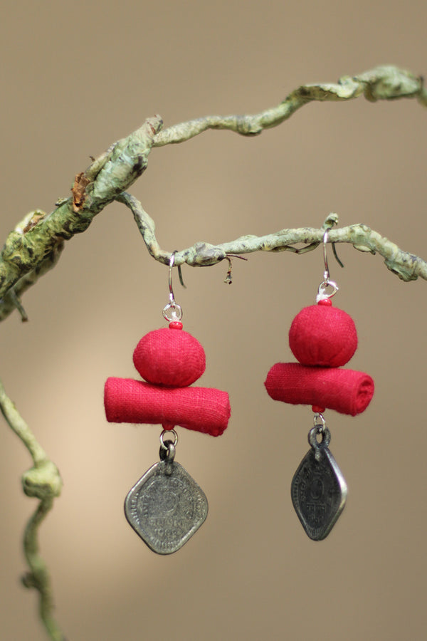 Nakhre | Chindi Coin Earring | Crimson Rouge