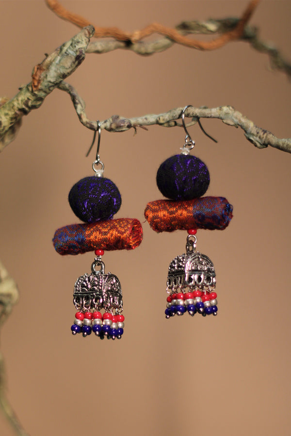 Nakhre | Potli Jhumka | Orange & Purple Khunn