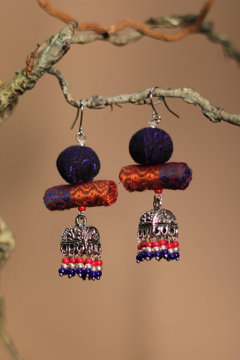 Nakhre | Potli Jhumka | Orange & Purple Khunn