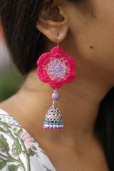 Komalika | Crochet Jhumka | Pink & Purple