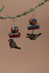 Nakhre | Chindi Chidiya Earring | Red & Purple