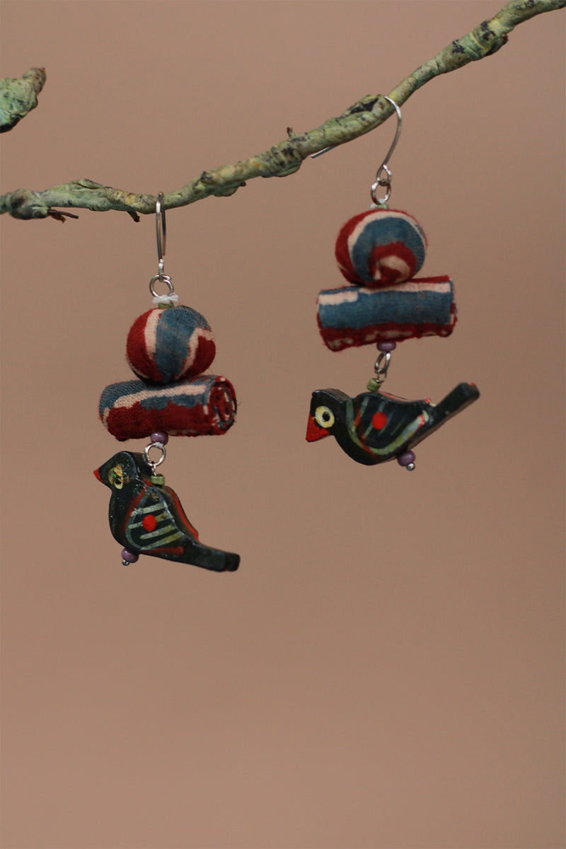 Nakhre | Chindi Chidiya Earring | Red & Purple
