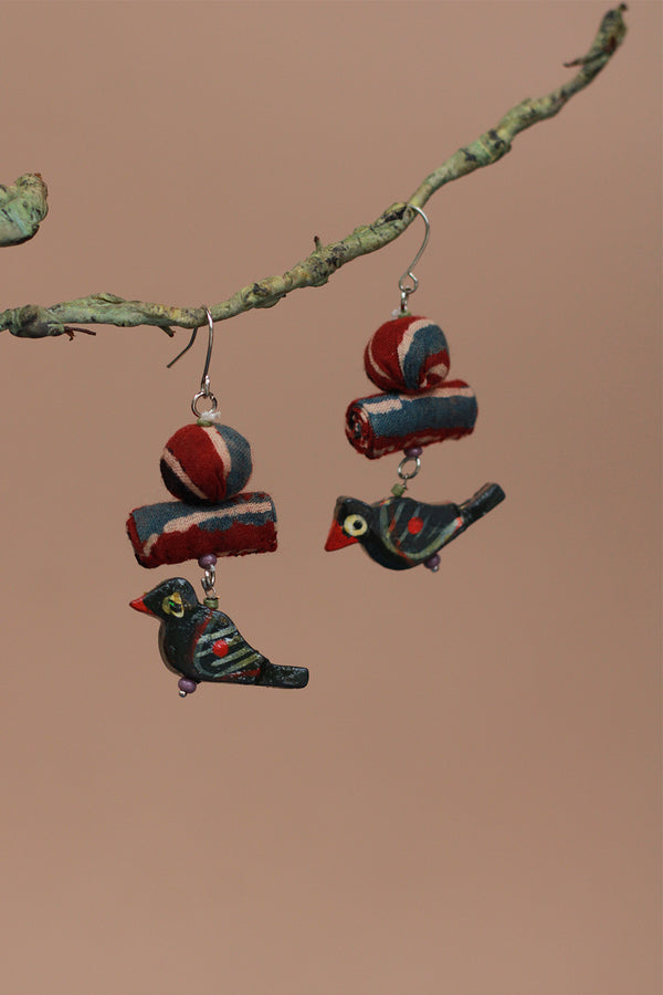 Nakhre | Chindi Chidiya Earring | Red & Purple