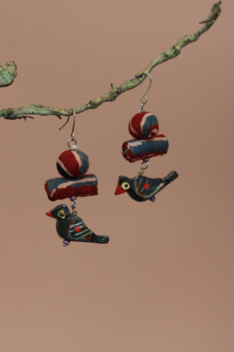Nakhre | Chindi Chidiya Earring | Red & Purple