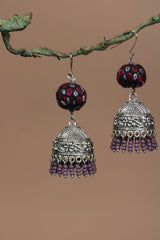 Nakhre | Chindi  Potli Jhumka | Noir & Lilac