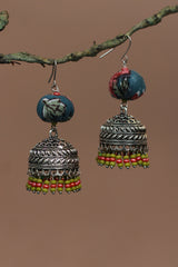 Nakhre | Chindi  Potli Jhumka | Green & Red