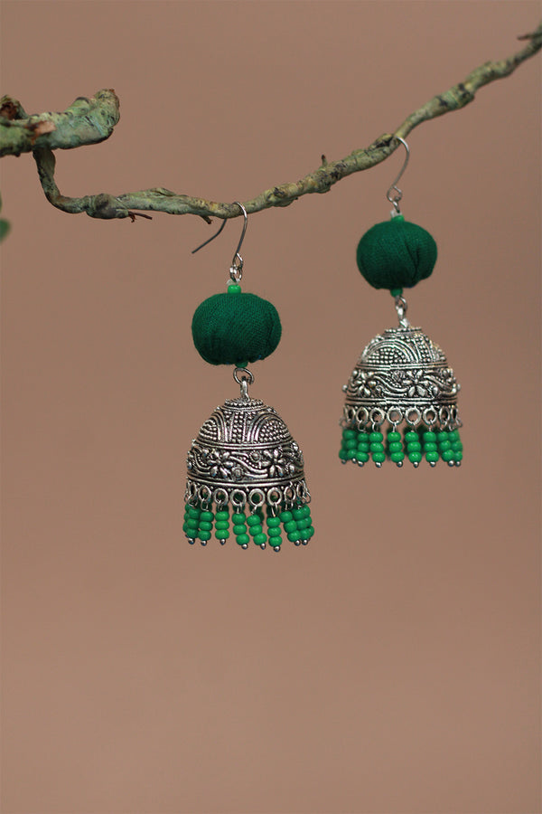 Nakhre | Chindi  Potli Jhumka | Green