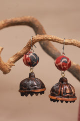 Nakhre | Chindi Potli Wooden Jhumka | Rouge