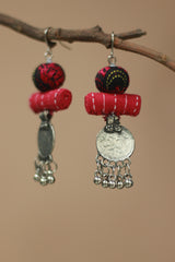 Nakhre | Chindi Coin Earring | Noir & Rouge