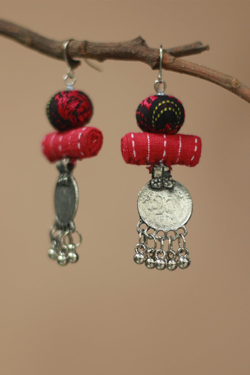 Nakhre | Chindi Coin Earring | Noir & Rouge