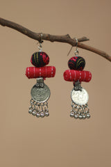 Nakhre | Chindi Coin Earring | Noir & Rouge