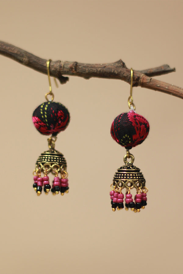 Nakhre | Chindi Potli Jhumka | Noir & Pink