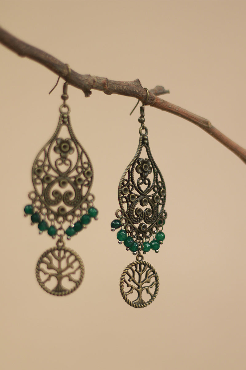 Nakshita | Classic Beaded Earrings | Teal