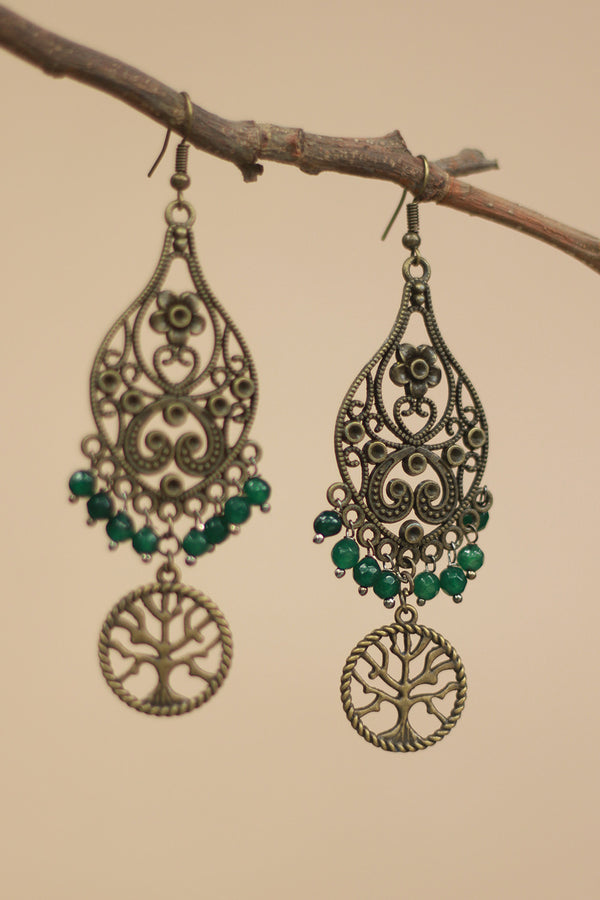 Nakshita | Classic Beaded Earrings | Teal