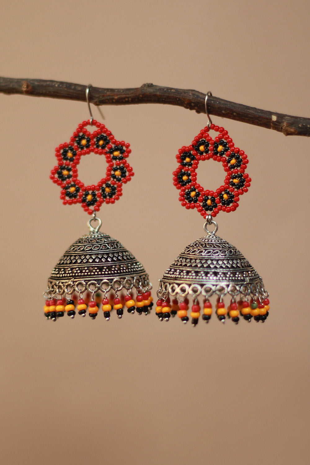 Classic Beaded Earrings | Rouge & Yellow