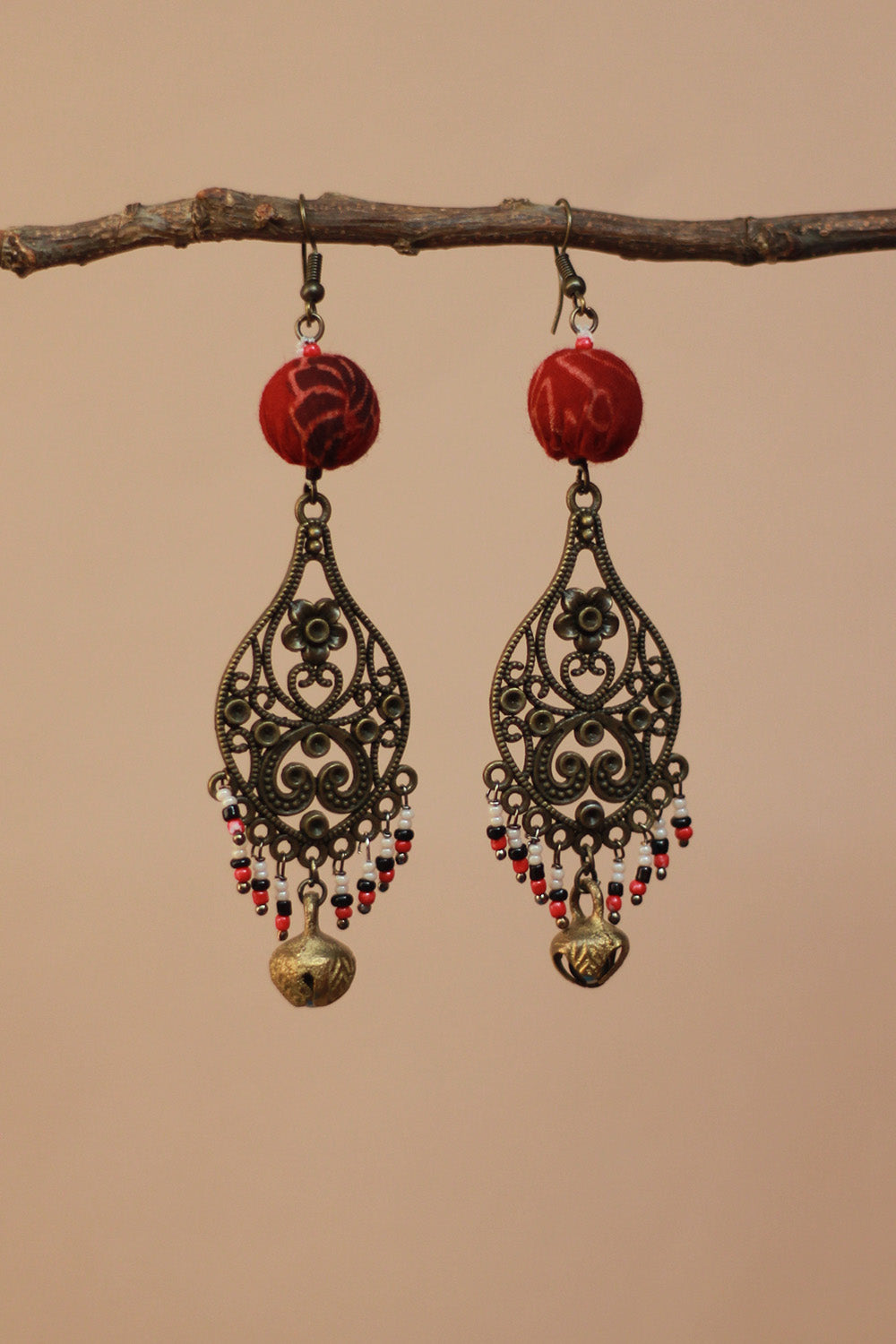 Nakshita | Chindi Earrings | Rust