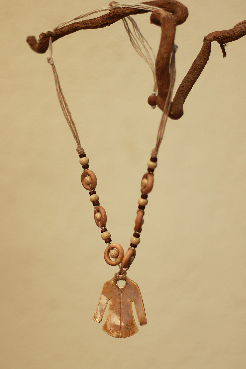 Mrida | Ceramic Necklace | Mustard Shirt Pendant