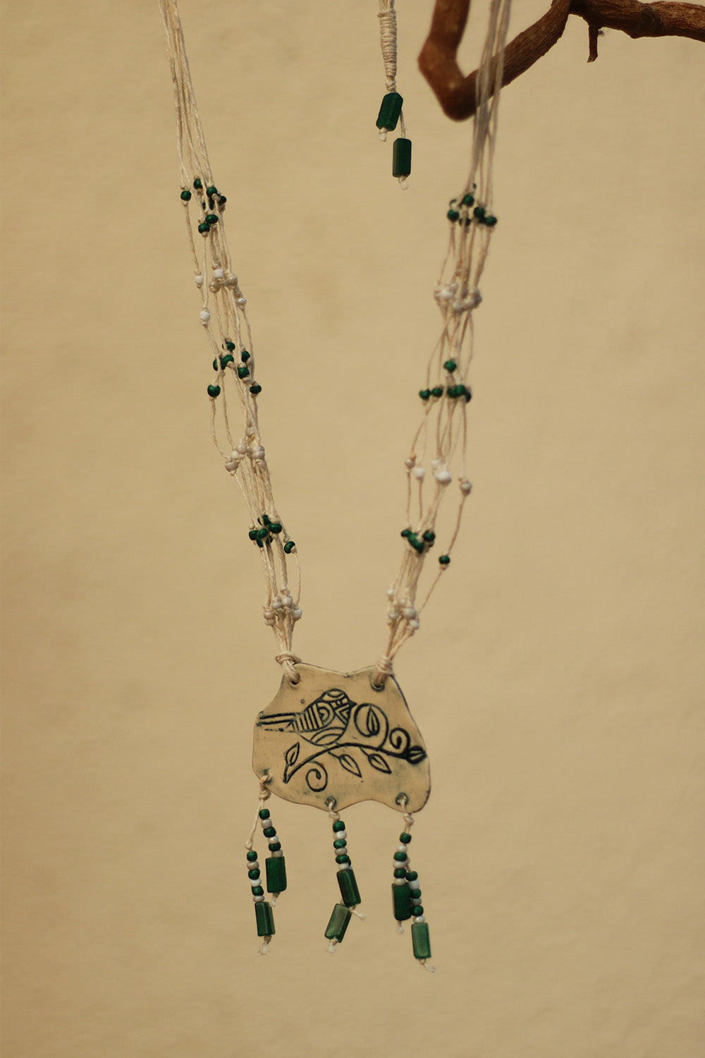 Mrida | Ceramic Necklace | Bird