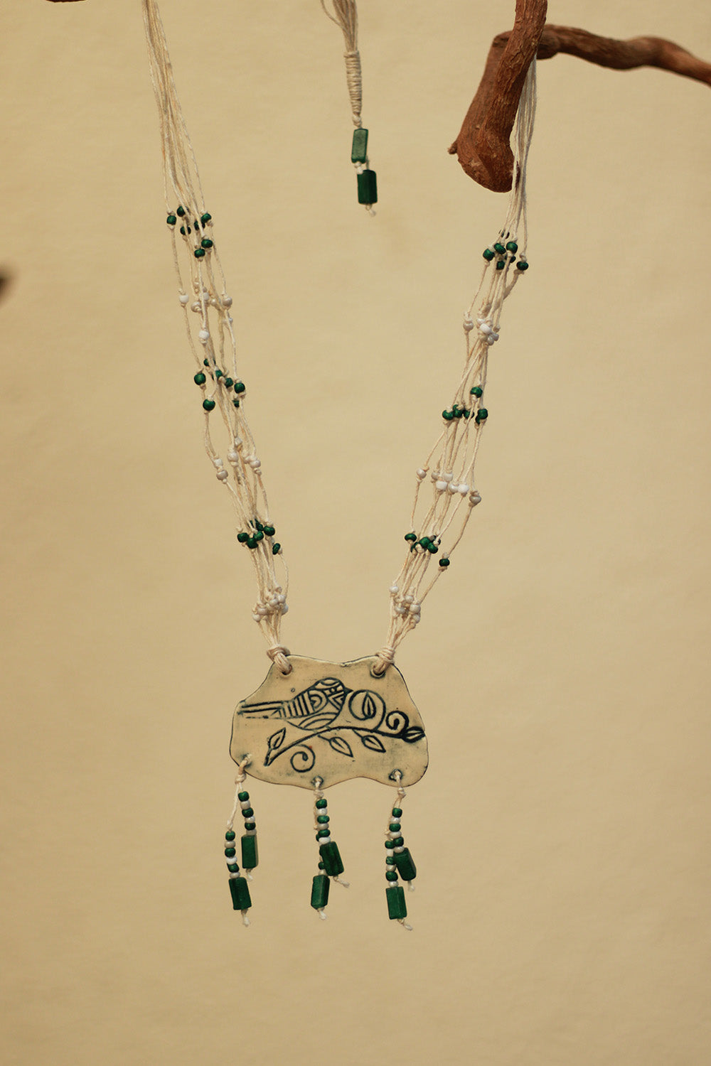 Mrida | Ceramic Necklace | Bird