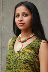 Ceramic Necklace | Lime Green