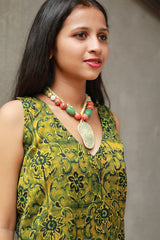 Ceramic Necklace | Lime Green