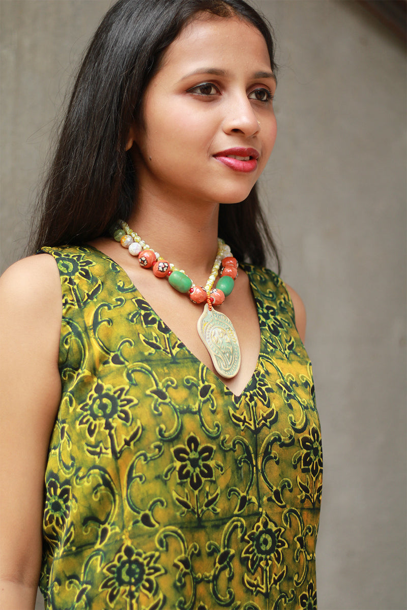Ceramic Necklace | Lime Green