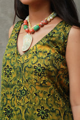 Ceramic Necklace | Lime Green