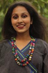 Two Strand Chindi Potli Necklace - Multi Colored