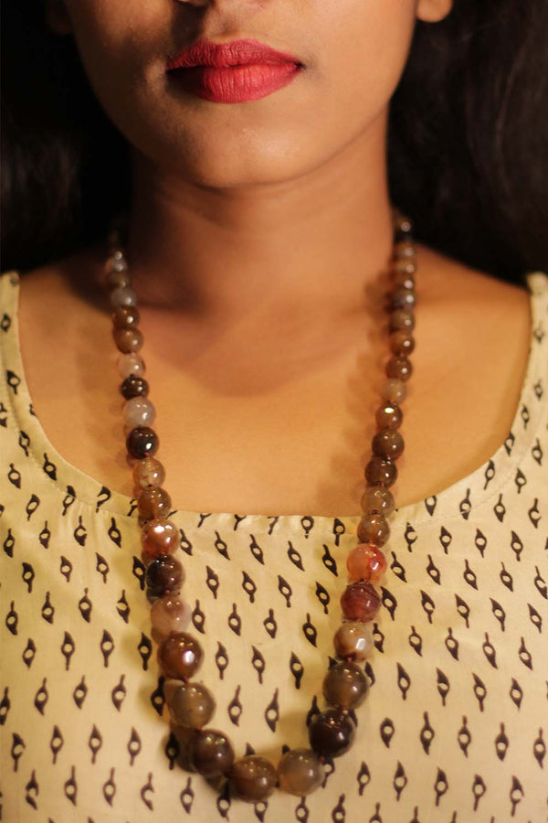 Agate Gradient Necklace- Chocolate Brown