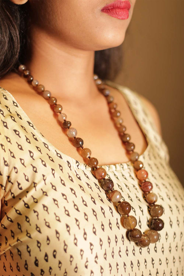 Agate Gradient Necklace- Chocolate Brown