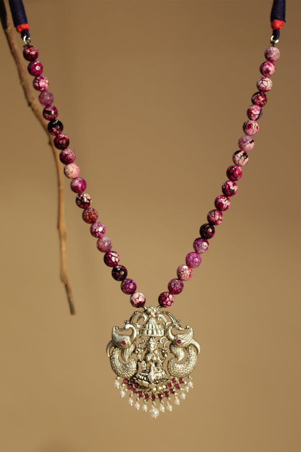 Necklace | Purple Agates | Laxmi Pendant